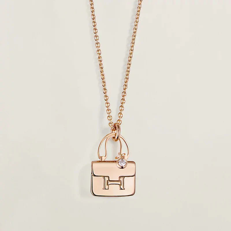 [Okajuri Jewelry]AMULETTE PEDANT ROSE GOLD NECKLACE