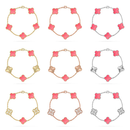 [Okajuri Jewelry] CLOVER 5 MOTIFS  PINK MOP BRACELET COLLECTION