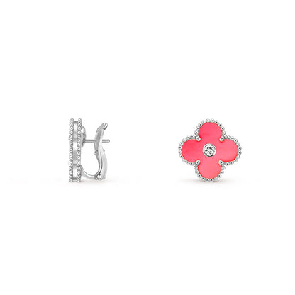 [Okajuri Jewelry] CLOVER SILVER 15MM MOP DIAMOND EARRINGS COLLECTION