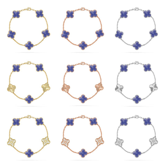 [Okajuri Jewelry]CLOVER 5 MOTIF BLUE VEINS BRACELET COLLECTION