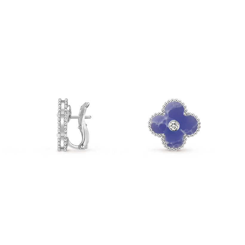 [Okajuri Jewelry] CLOVER SILVER 15MM MOP DIAMOND EARRINGS COLLECTION