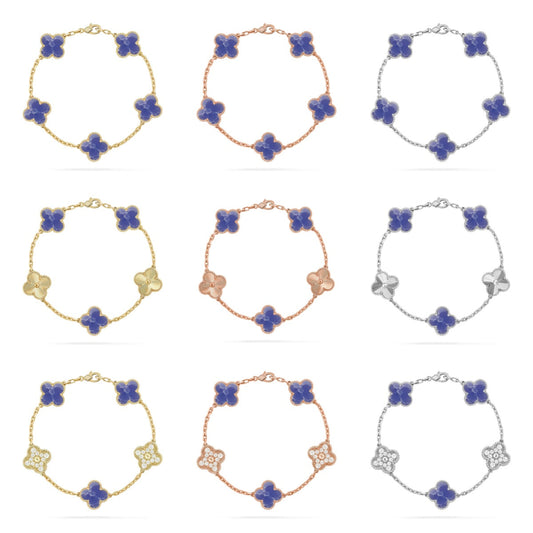 [Okajuri Jewelry] CLOVER 5 MOTIF BLUE VEINS BRACELET COLLECTION