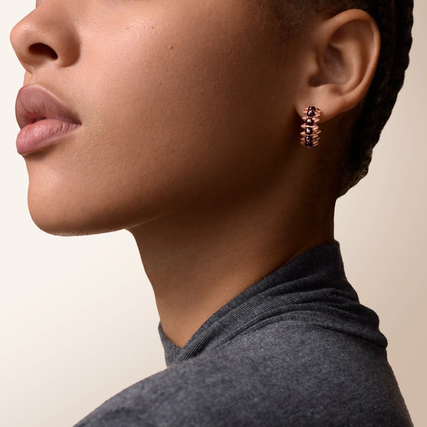 [Okajuri Jewelry] CLASH 7.9MM AGATE CHALCEDONY EARRINGS