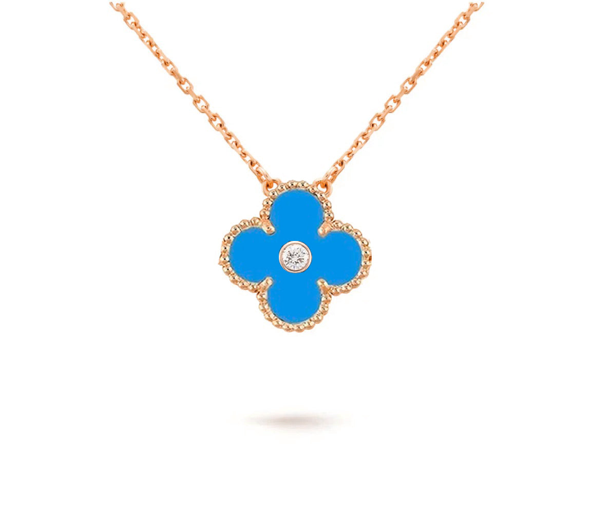 [Okajuri Jewelry] CLOVER 15MM DIAMOND SINGLE FLOWER NECKLACE COLLECTION