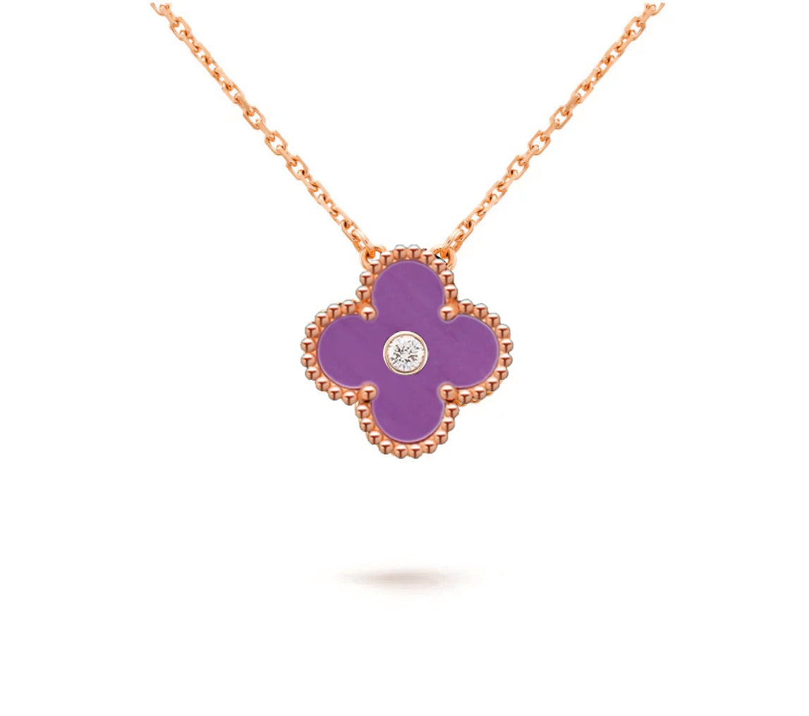 [Okajuri Jewelry] CLOVER 15MM DIAMOND SINGLE FLOWER NECKLACE COLLECTION