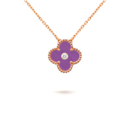 [Okajuri Jewelry] CLOVER 15MM DIAMOND SINGLE FLOWER NECKLACE COLLECTION