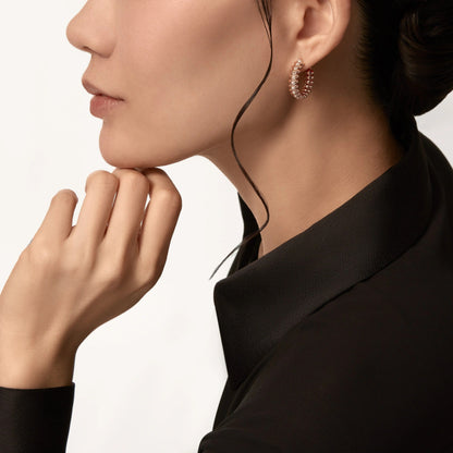 [Okajuri Jewelry] CLASH FULL DIAMOND MEDIUM EARRINGS