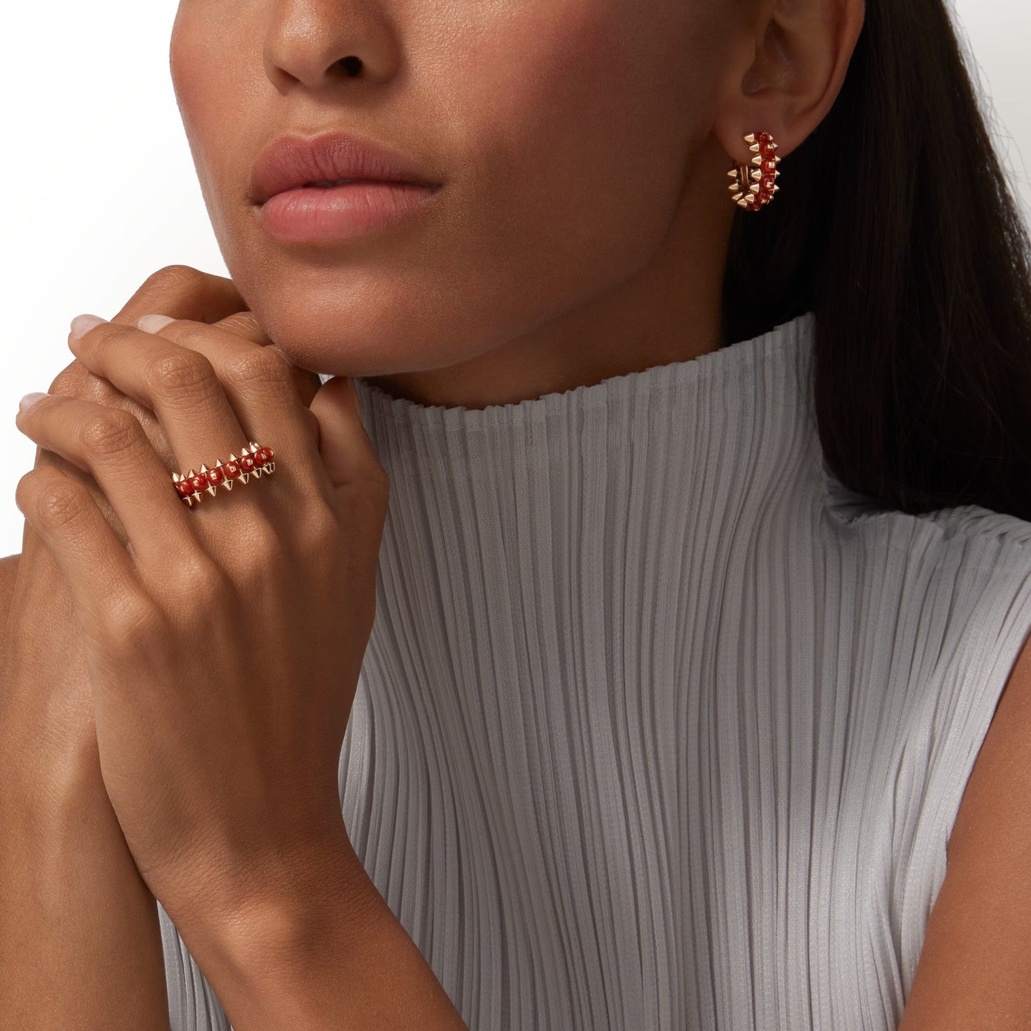 [Okajuri Jewelry] CLASH 7.9MM AGATE CHALCEDONY EARRINGS