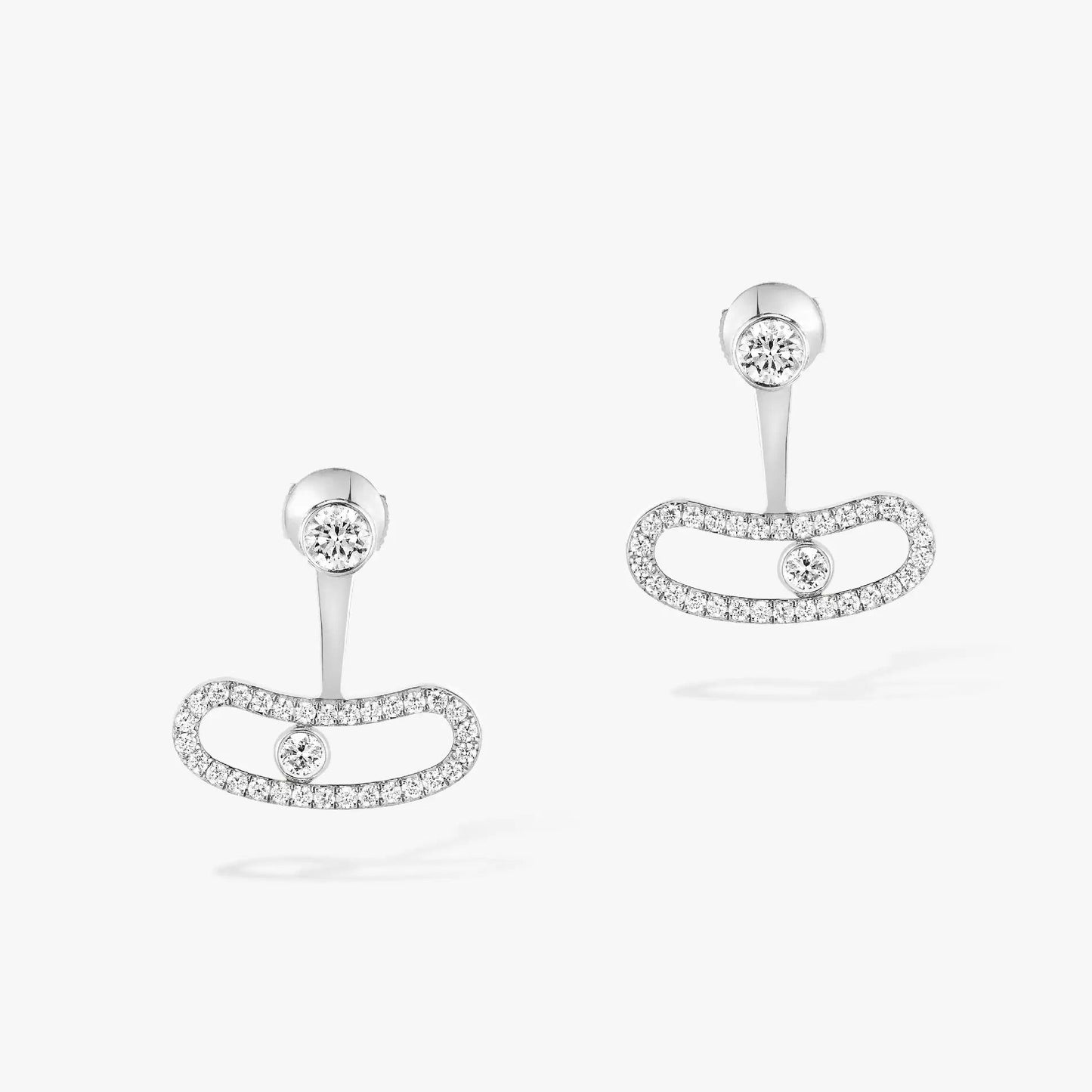 [Okajuri Jewelry]MOVE UNO SILVER DIAMOND EARRINGS