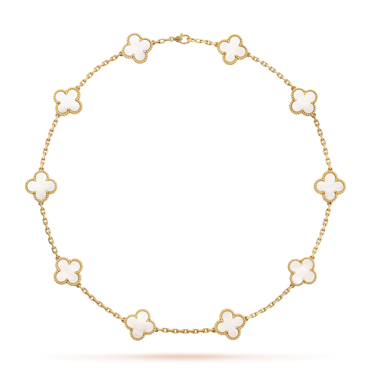 [Okajuri Jewelry]CLOVER 10 MOTIFS WHITE MOTHER OF PEARL NECKLACE