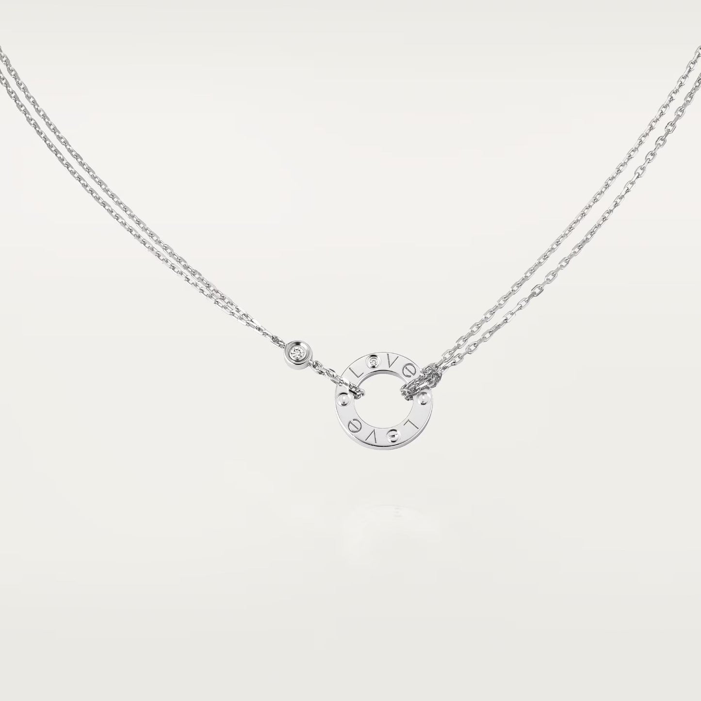 [Okajuri Jewelry] LOVE NECKLACE 16MM 2 DIAMONDS