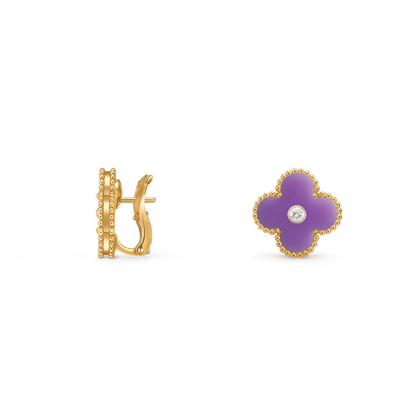[Okajuri Jewelry] CLOVER 15MM MOP DIAMOND EARRINGS COLLECTION