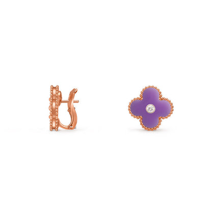 [Okajuri Jewelry] CLOVER 15MM MOP DIAMOND EARRINGS COLLECTION