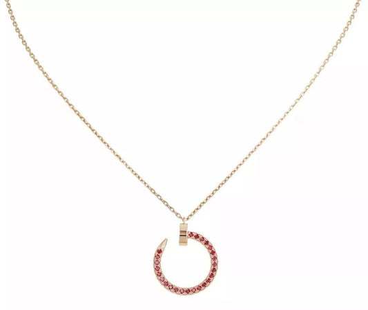 [Okajuri Jewelry]JUSTE NECKLACE GOLD RED DIAMONDS