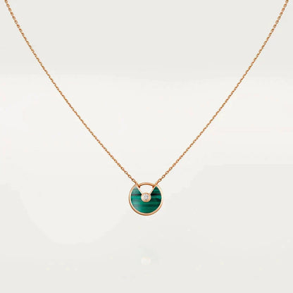 [Okajuri Jewelry]AMULETTE ROSE GOLD MALACHITE NECKLACE