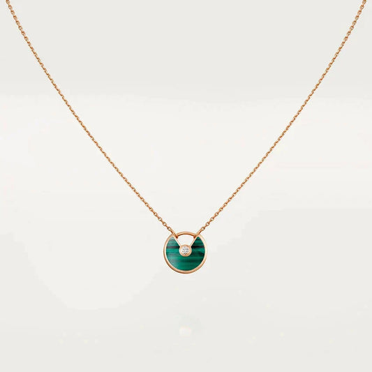 [Okajuri Jewelry]AMULETTE ROSE GOLD MALACHITE NECKLACE