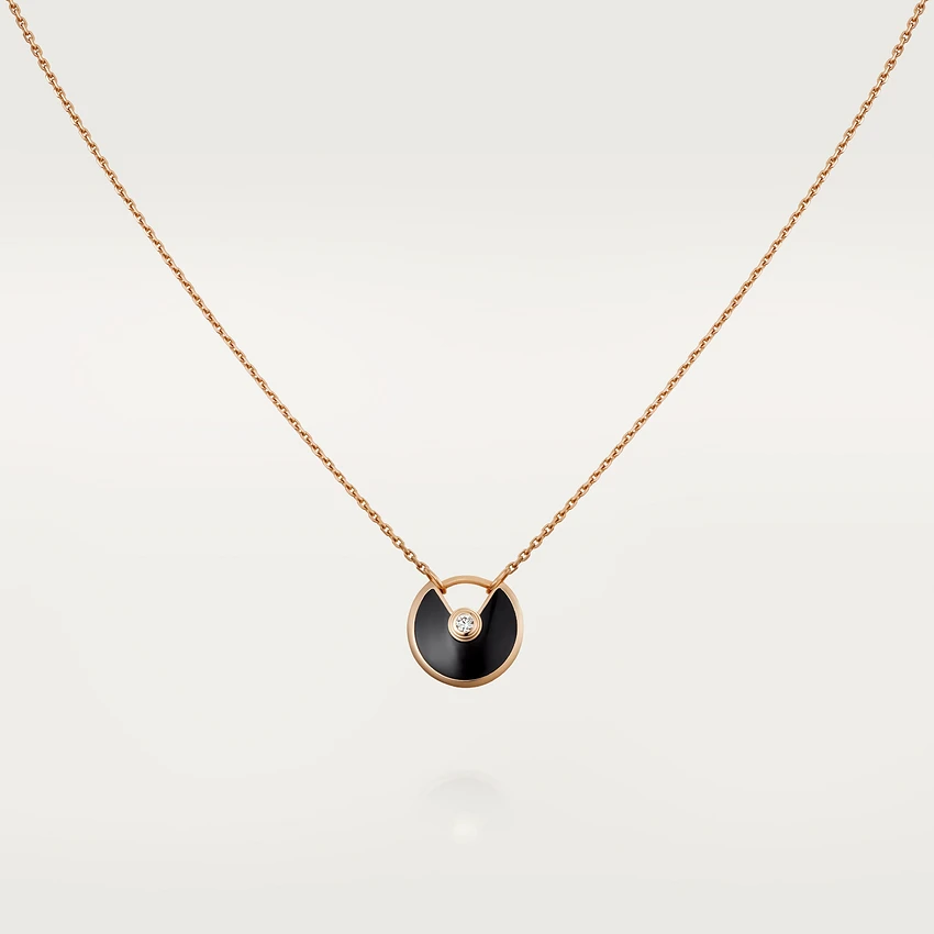[Okajuri Jewelry]AMULETTE ROSE GOLD ONYX NECKLACE