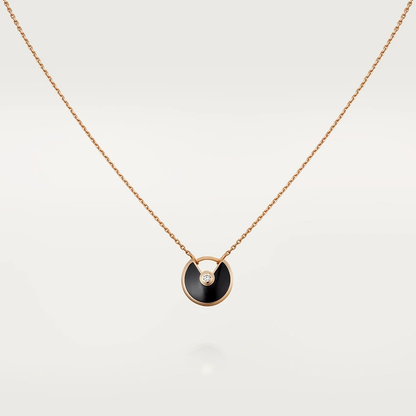 [Okajuri Jewelry]AMULETTE ROSE GOLD ONYX NECKLACE