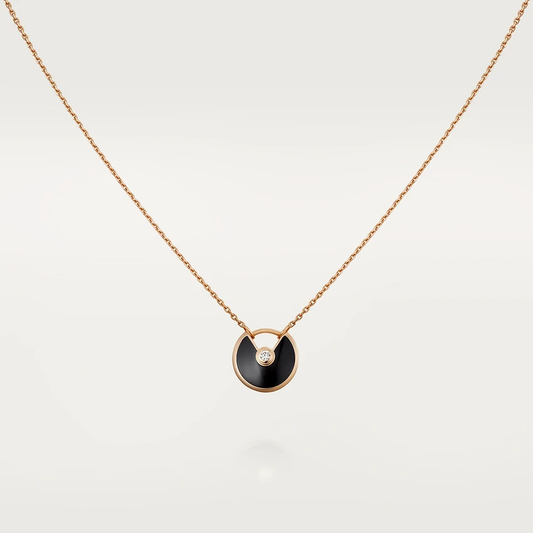 [Okajuri Jewelry]AMULETTE ROSE GOLD ONYX NECKLACE