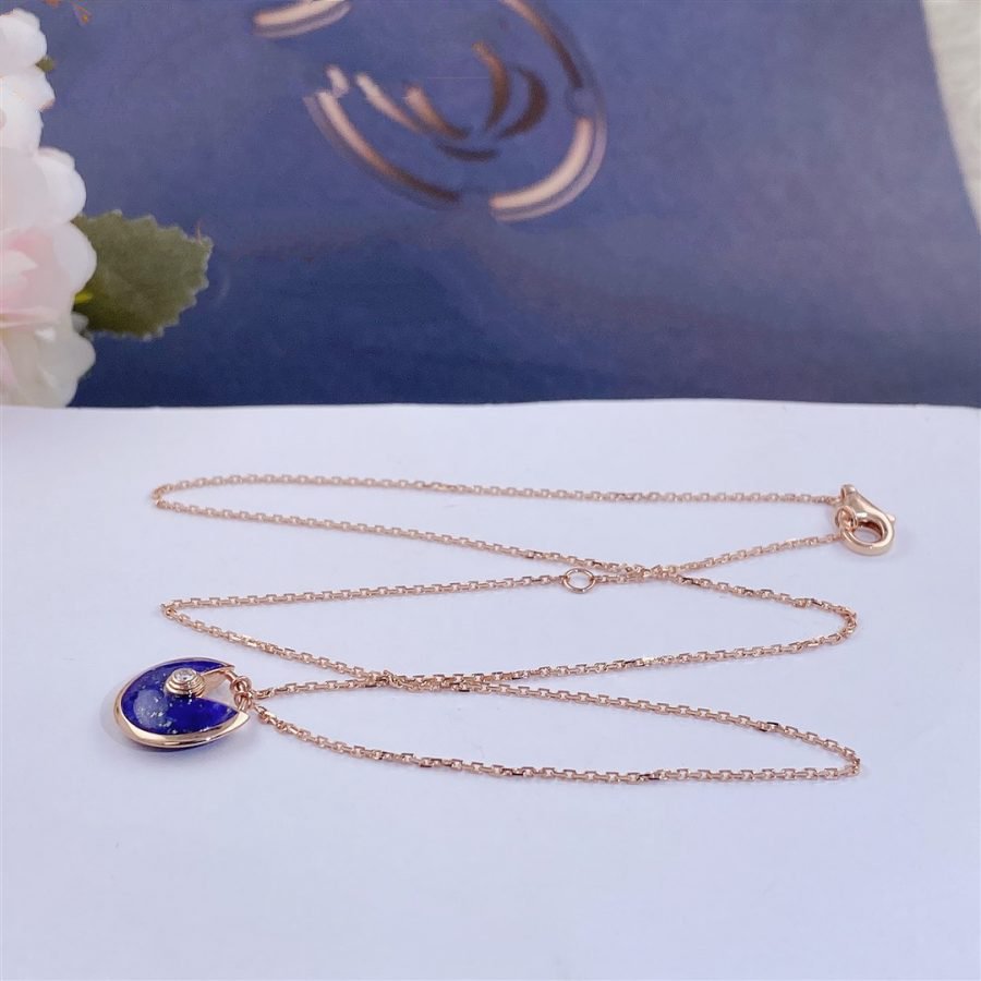 [Okajuri Jewelry]AMULETTE ROSE GOLD AGATE NECKLACE