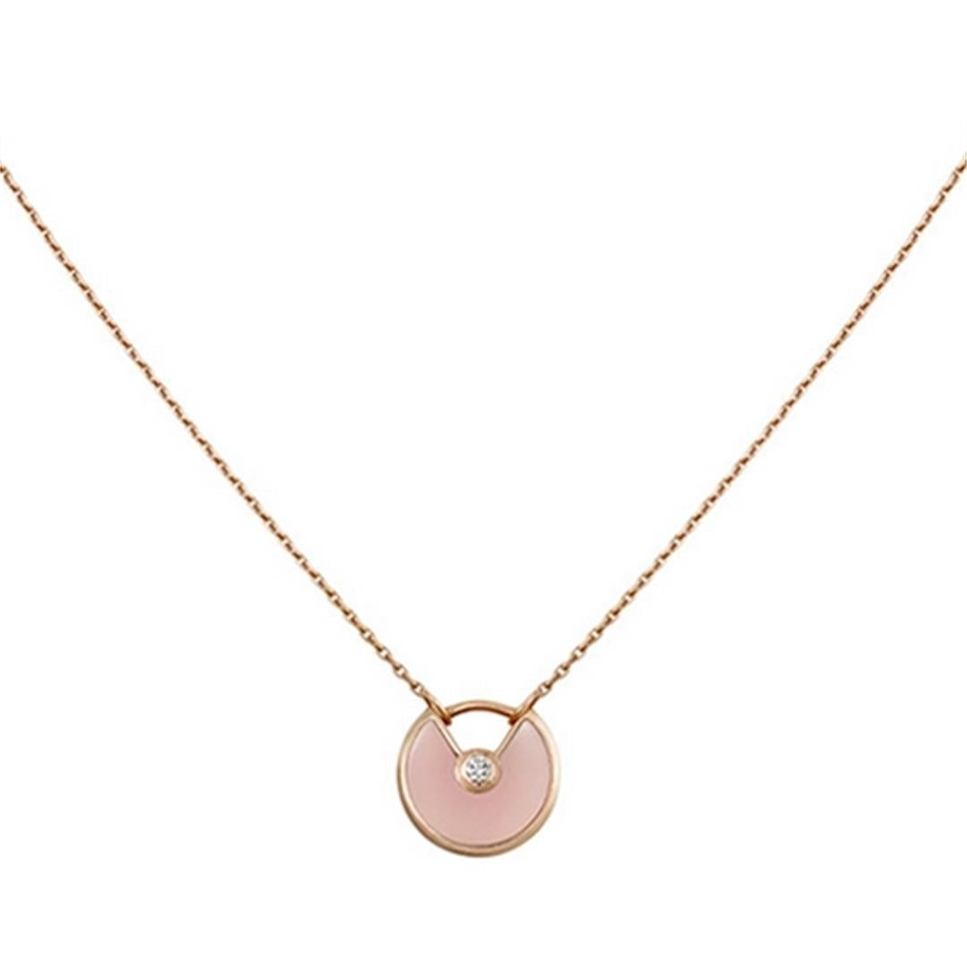 [Okajuri Jewelry]AMULETTE ROSE GOLD PINK MOP NECKLACE