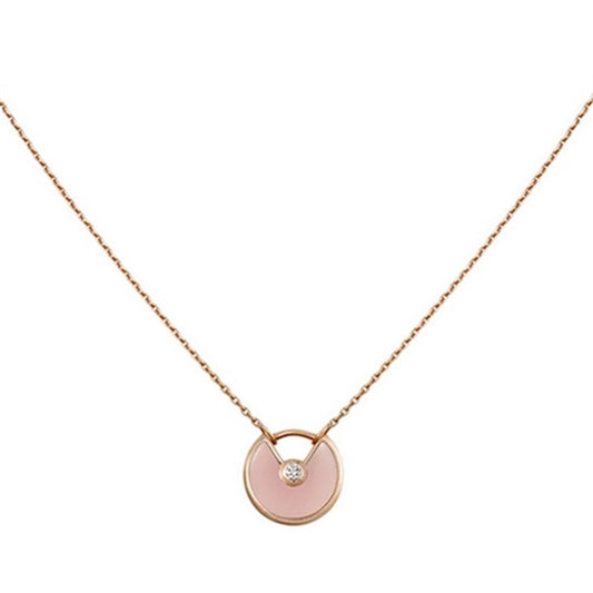 [Okajuri Jewelry]AMULETTE ROSE GOLD PINK MOP NECKLACE