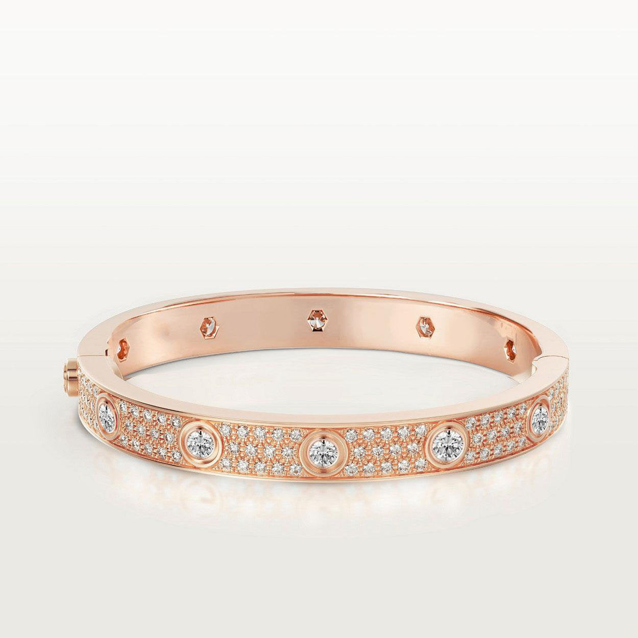 [Okajuri Jewelry]LOVE BRACELET 6.1MM DIAMOND-PAVED 10 BIG DIAMONDS
