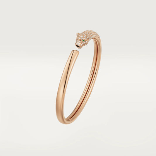 [Okajuri Jewelry]PANTHERE ROSE GOLD DIAMOND OPEN BRACELET