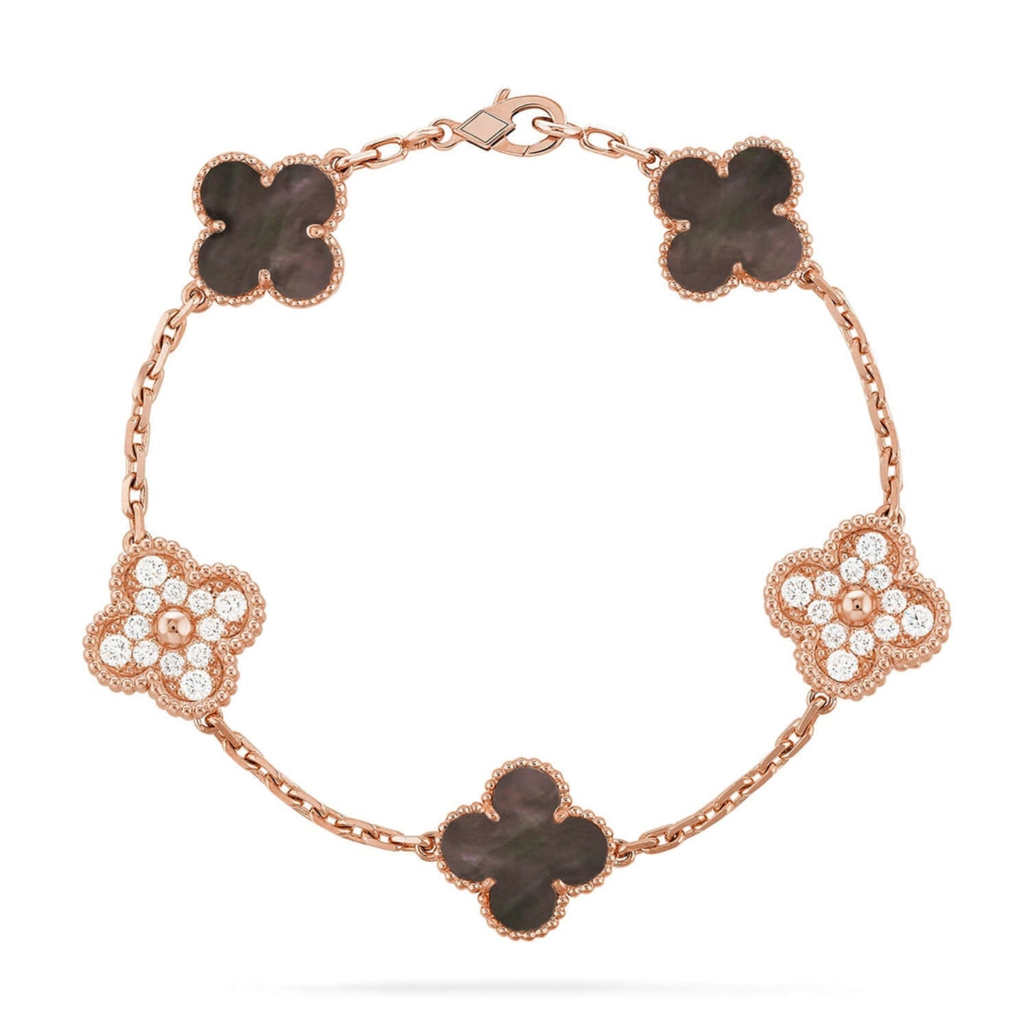 [Okajuri Jewelry]  CLOVER 5 MOTIF GRAY MOP BRACELET COLLECTION