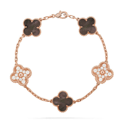 [Okajuri Jewelry]  CLOVER 5 MOTIF GRAY MOP BRACELET COLLECTION