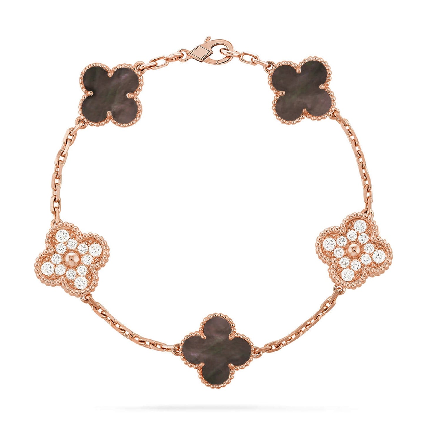 [Okajuri Jewelry] CLOVER 5 MOTIF GRAY MOP BRACELET COLLECTION