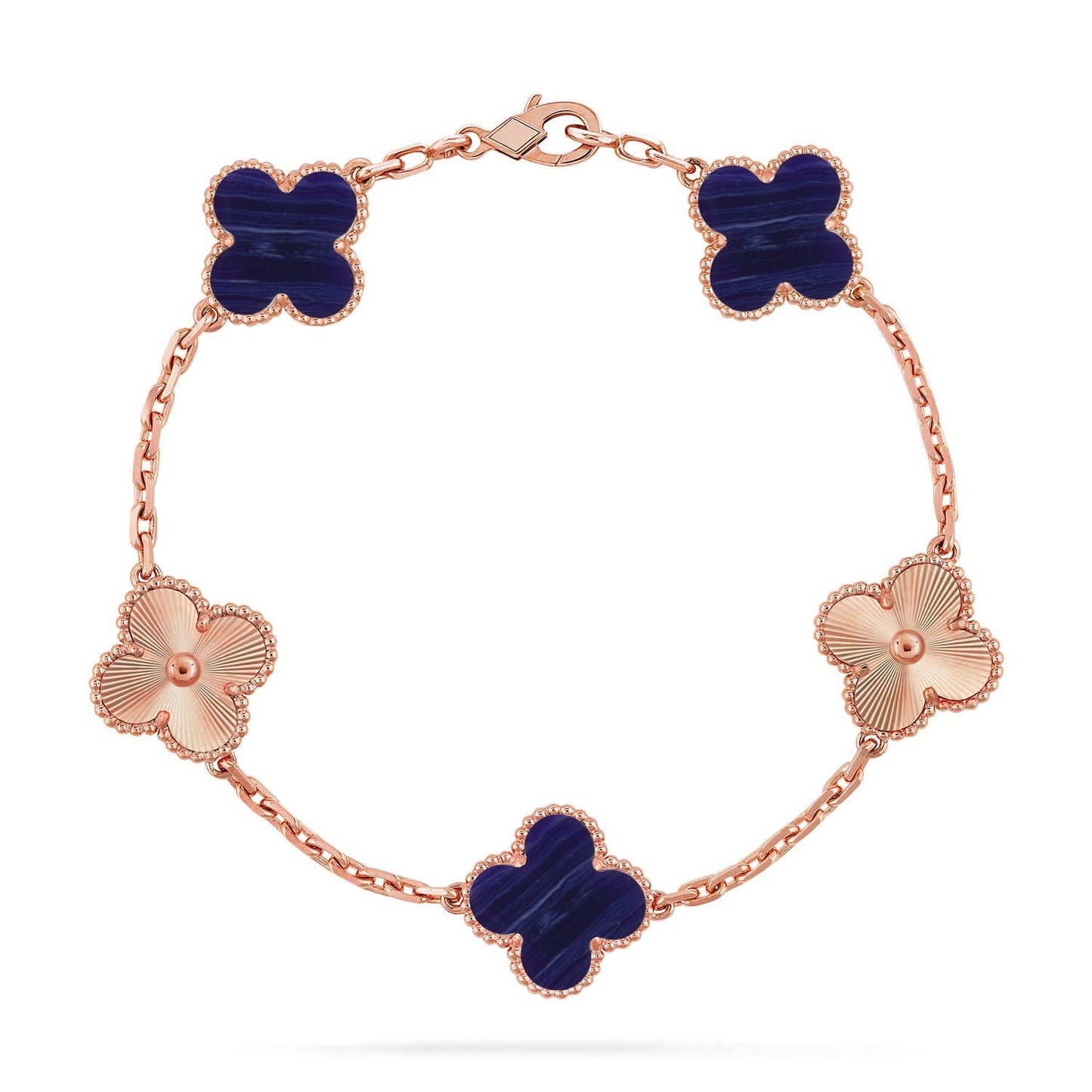 [Okajuri Jewelry]CLOVER 5 MOTIF PURPLE STRIPES BRACELET COLLECTION