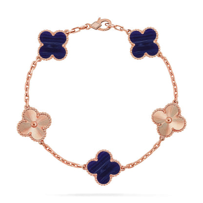 [Okajuri Jewelry]CLOVER 5 MOTIF PURPLE STRIPES BRACELET COLLECTION