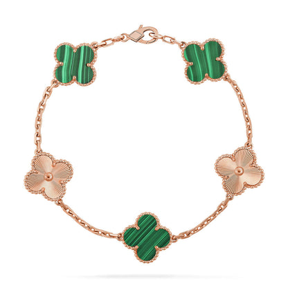 [Okajuri Jewelry] CLOVER 5 MOTIF MALACHITE BRACELET COLLECTION