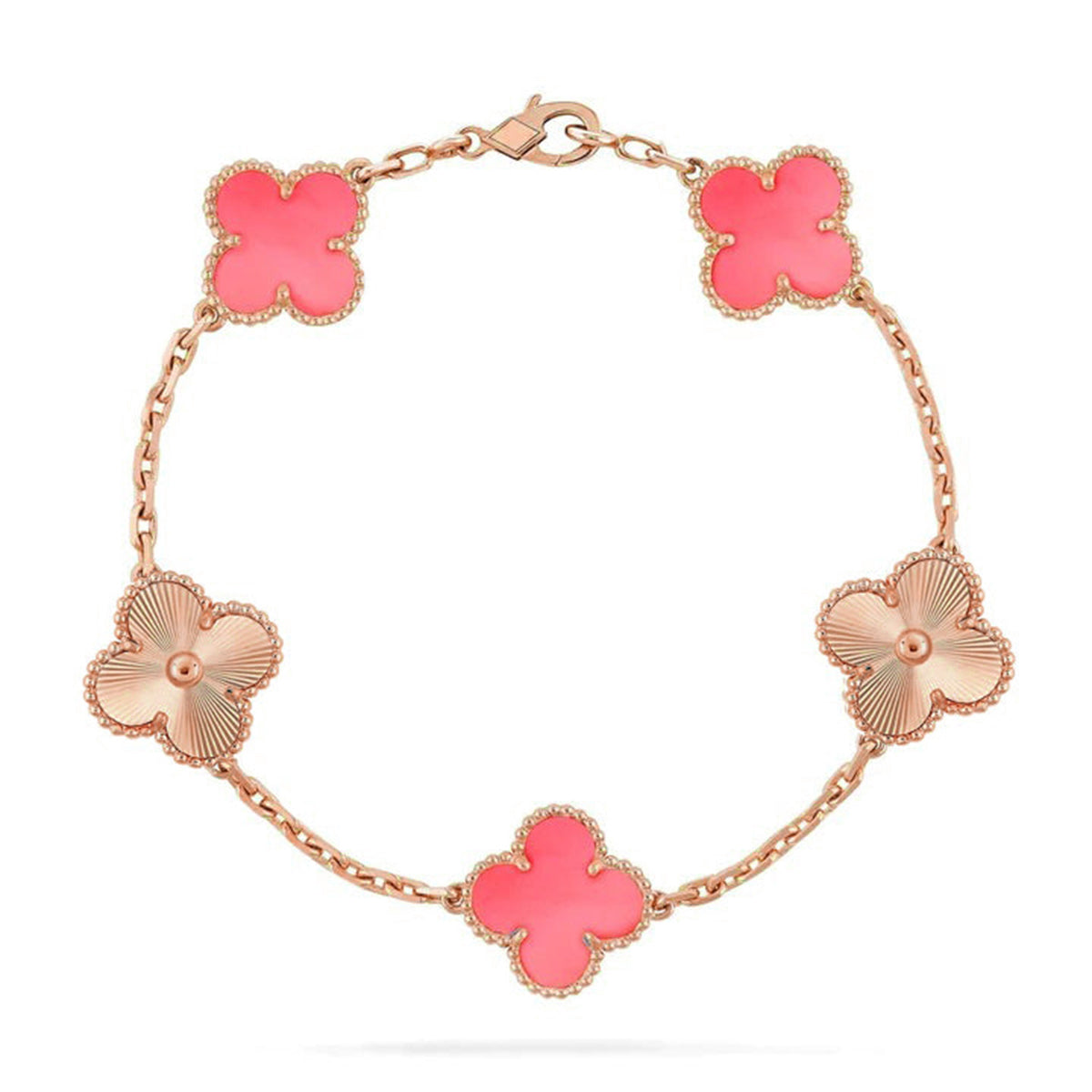 [Okajuri Jewelry]  CLOVER 5 MOTIFS  PINK MOP BRACELET COLLECTION