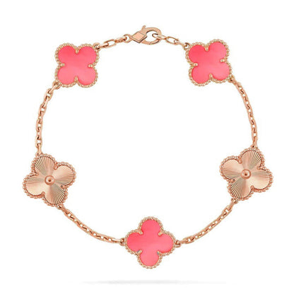 [Okajuri Jewelry]  CLOVER 5 MOTIFS  PINK MOP BRACELET COLLECTION