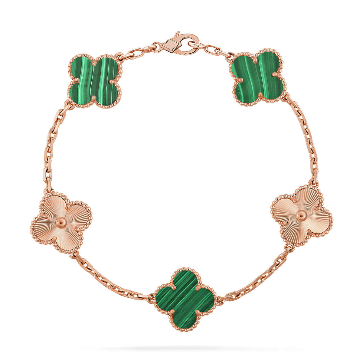 [Okajuri Jewelry]  CLOVER 5 MOTIF MALACHITE BRACELET COLLECTION