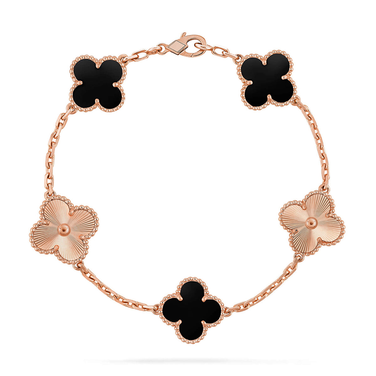 [Okajuri Jewelry] CLOVER 5 MOTIF ONYXS BRACELET COLLECTION