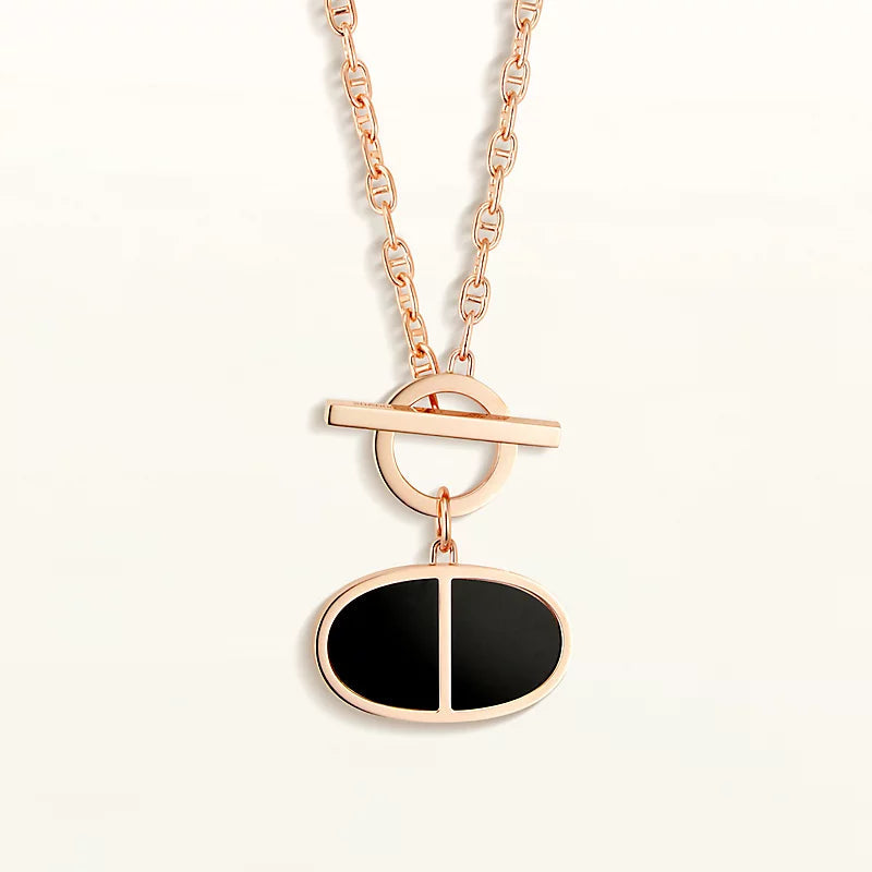 [Okajuri Jewelry]CHAINE VERSO BLACK CERAMIC NECKLACE