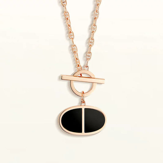 [Okajuri Jewelry]CHAINE VERSO BLACK CERAMIC NECKLACE