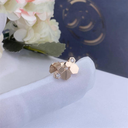 [Okajuri Jewelry]BEE LOVE PINK GOLD DIAMOND EARRINGS
