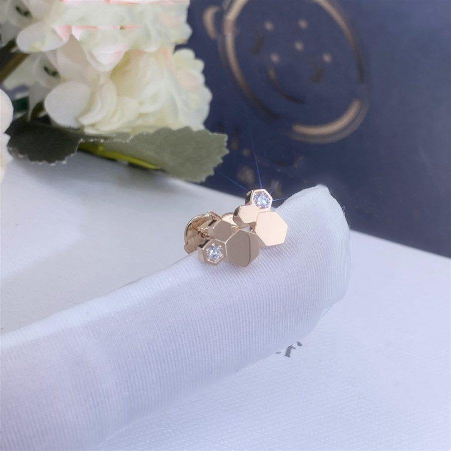 [Okajuri Jewelry]BEE LOVE PINK GOLD DIAMOND EARRINGS