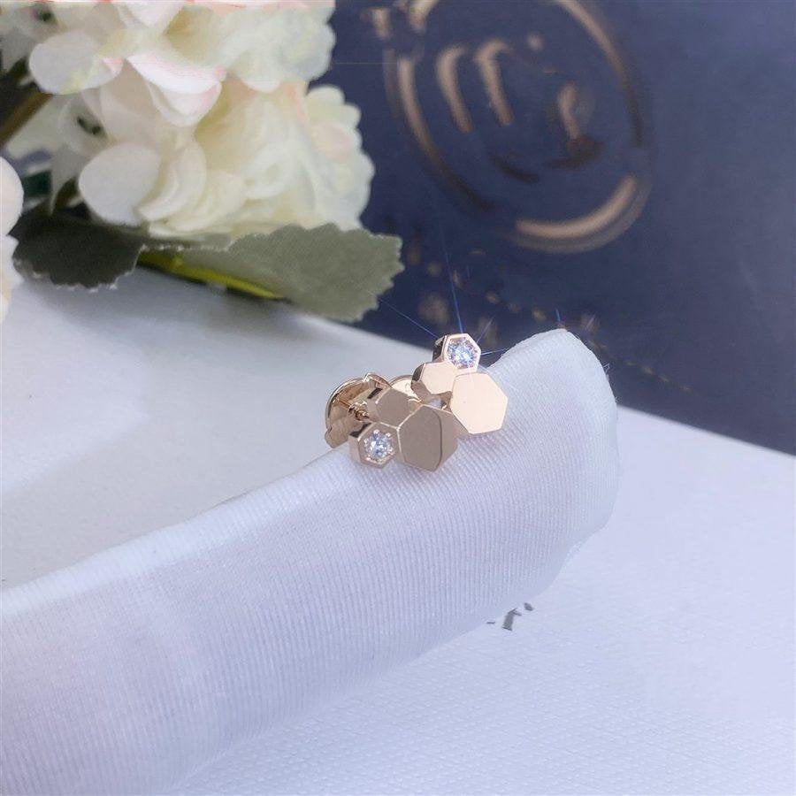 [Okajuri Jewelry]BEE LOVE PINK GOLD DIAMOND EARRINGS