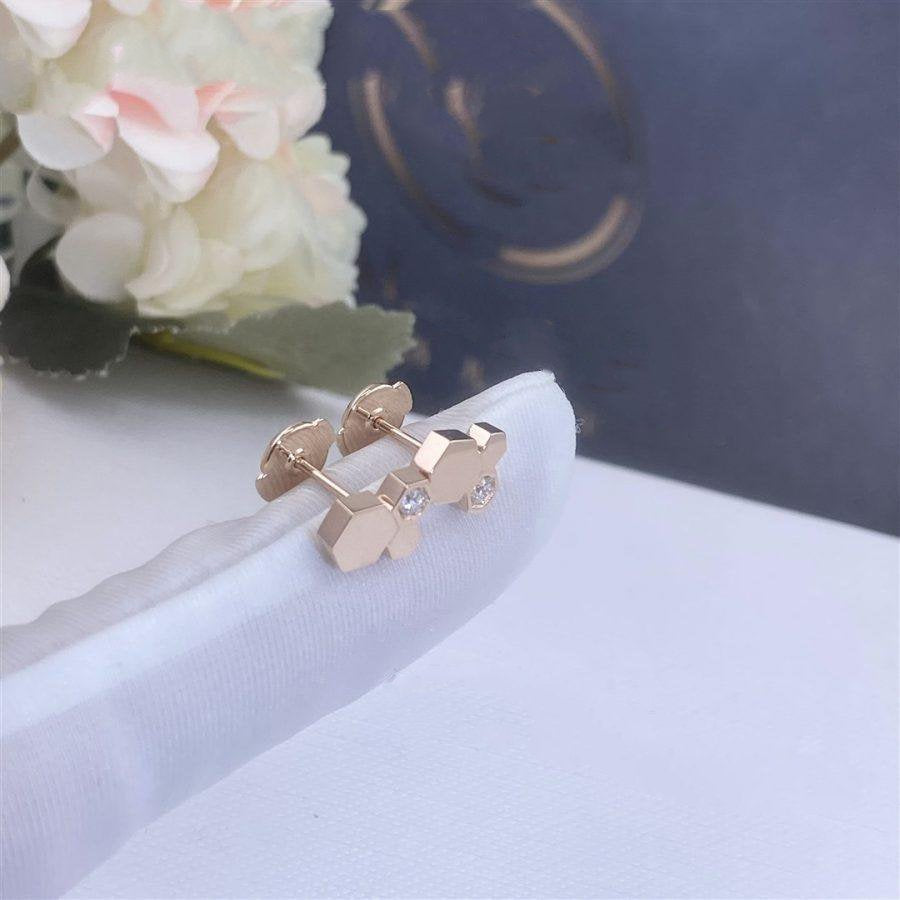 [Okajuri Jewelry]BEE LOVE PINK GOLD DIAMOND EARRINGS