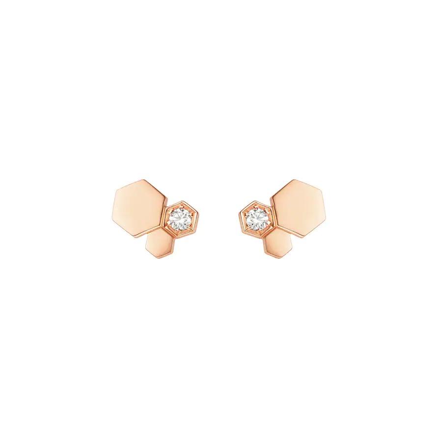 [Okajuri Jewelry]BEE LOVE PINK GOLD DIAMOND EARRINGS