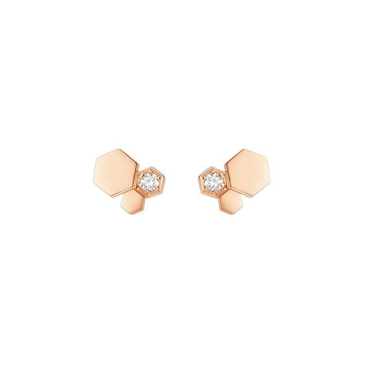[Okajuri Jewelry]BEE LOVE PINK GOLD DIAMOND EARRINGS
