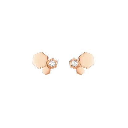 [Okajuri Jewelry]BEE LOVE PINK GOLD DIAMOND EARRINGS