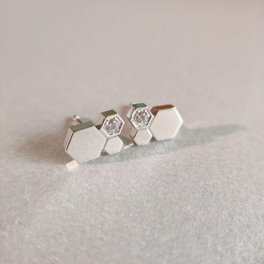 [Okajuri Jewelry]BEE LOVE SILVER DIAMOND EARRINGS