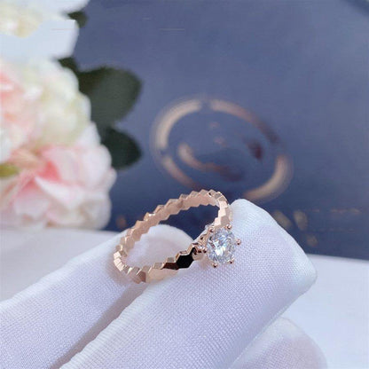 [Okajuri Jewelry]BEE LOVE RING PINK GOLD 1 DIAMOND