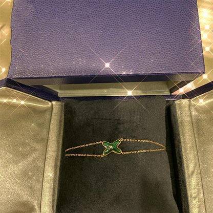 [Okajuri Jewelry]JEUX BRACELET MALACHITE PINK GOLD 1 DIAMOND